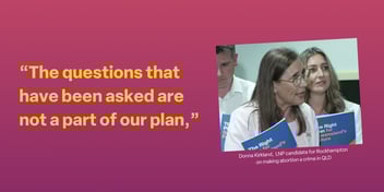 Donna Kirkland, the candidate for Rockhampton once called getting an abortion a human rights abuse.